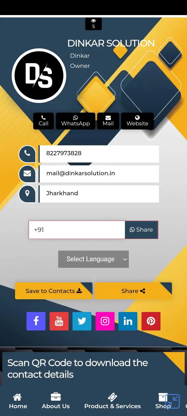 Digital Visiting Card template