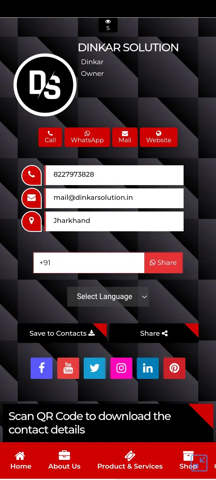 Digital Visiting Card template