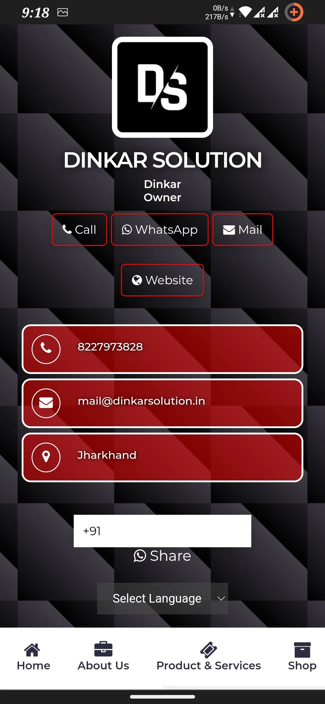 Digital Visiting Card template