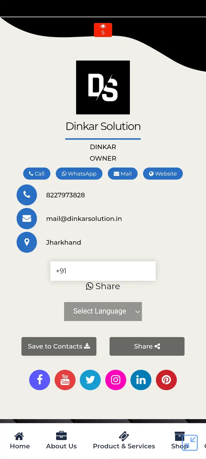Digital Visiting Card template