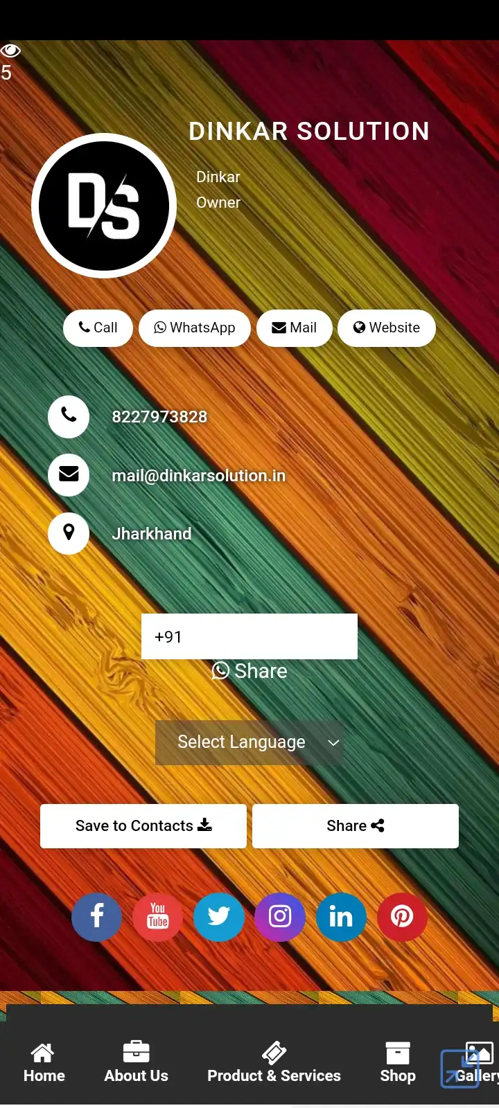 Digital Visiting Card template
