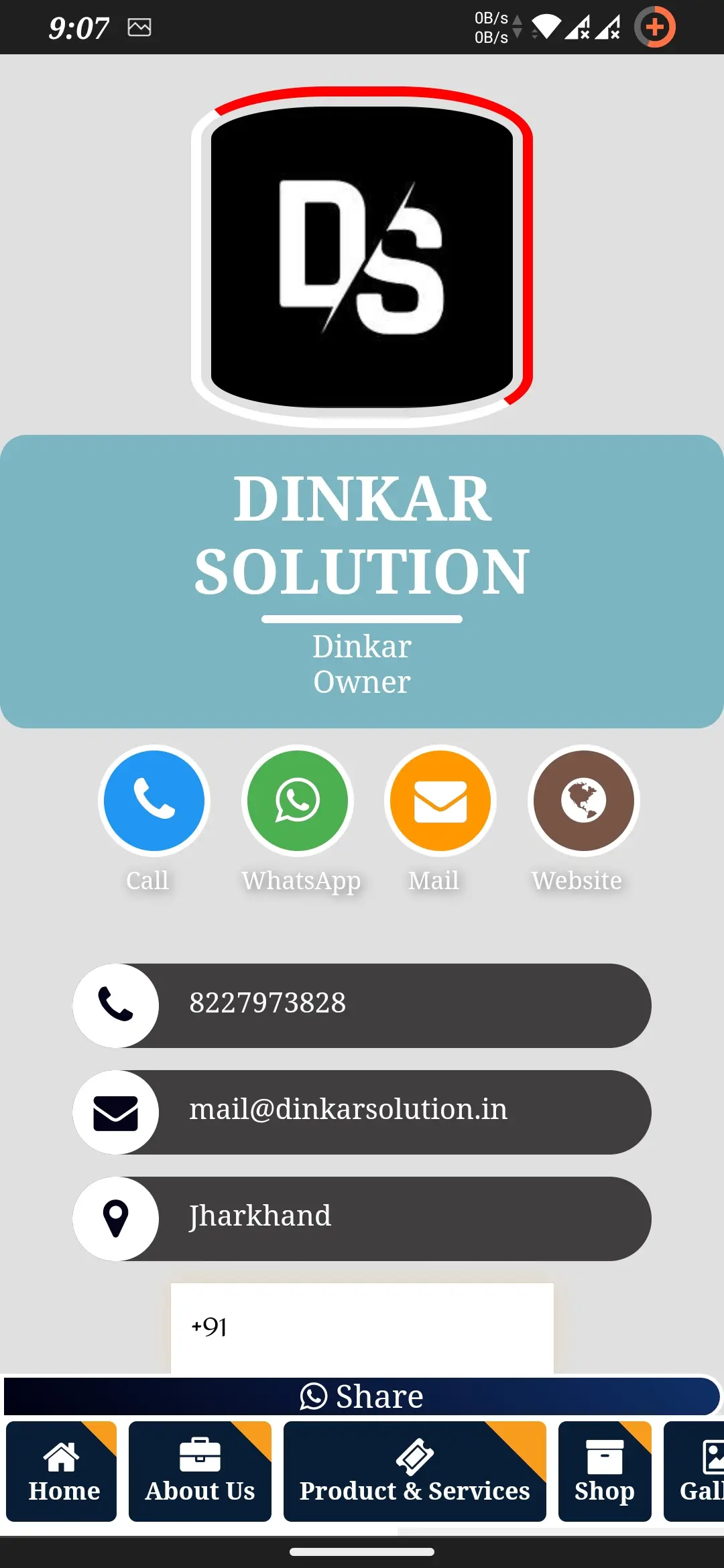 Digital Visiting Card template