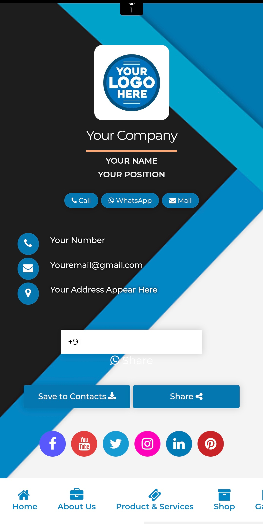 Digital Visiting Card template