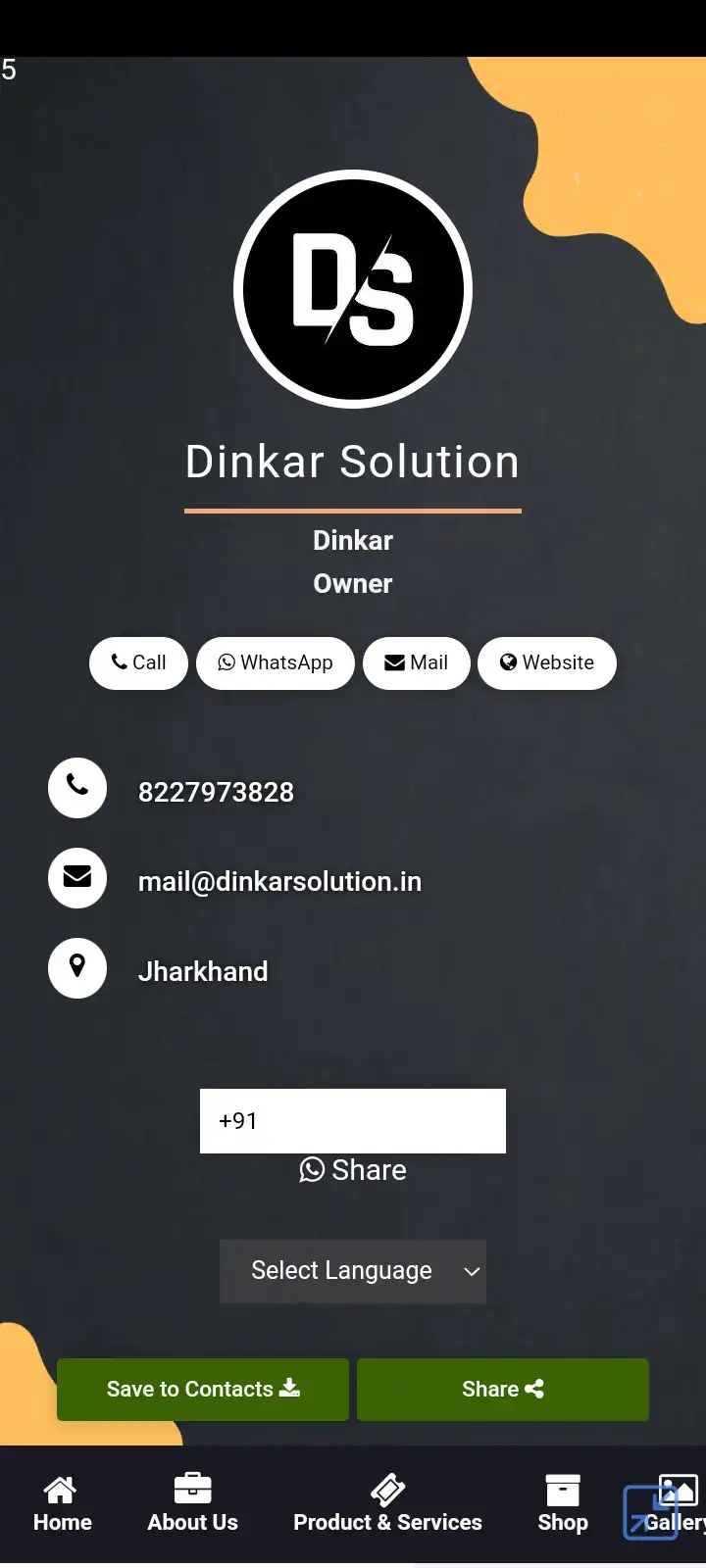 Digital Visiting Card template