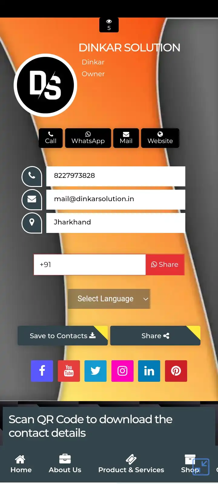 Digital Visiting Card template
