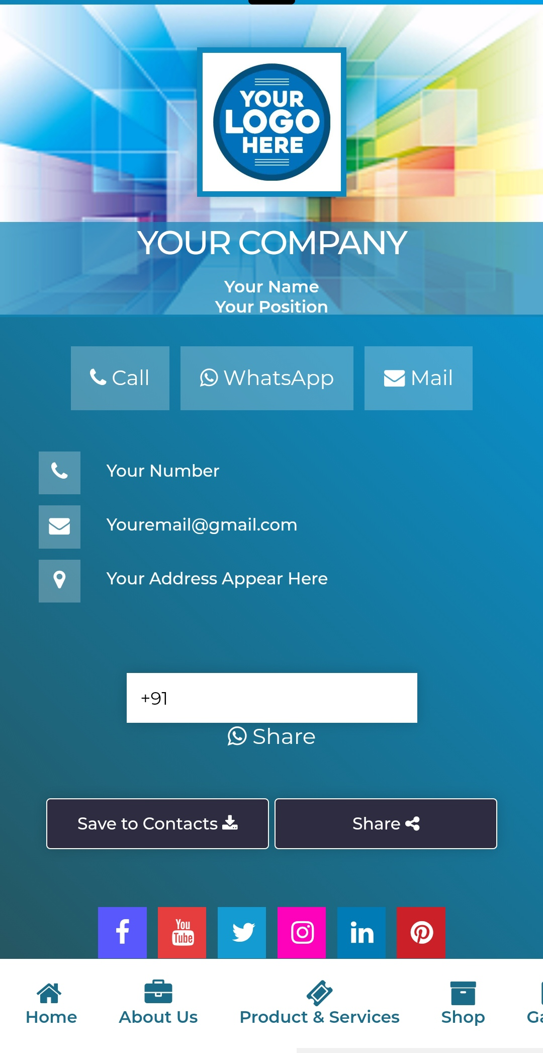 Digital Visiting Card template