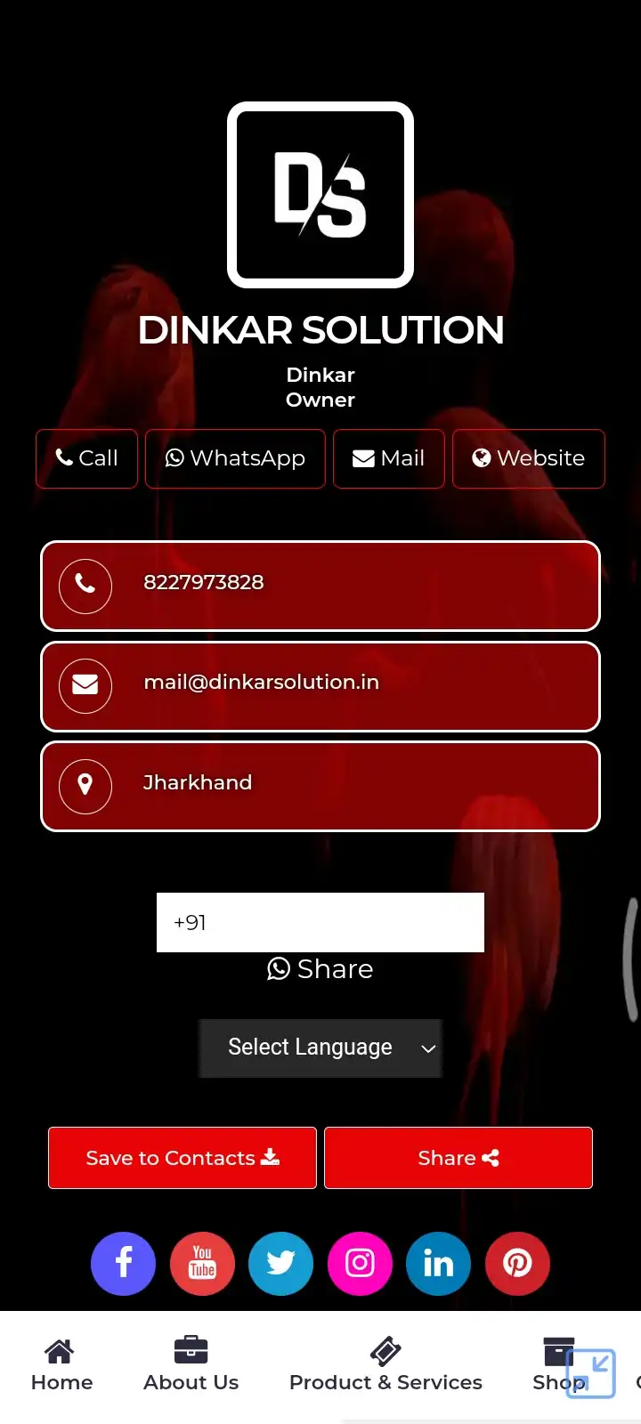 Digital Visiting Card template