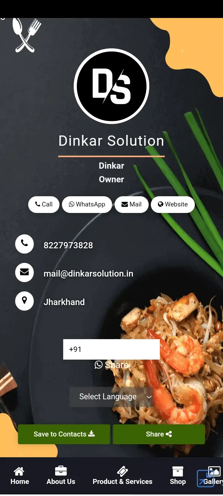 Digital Visiting Card template