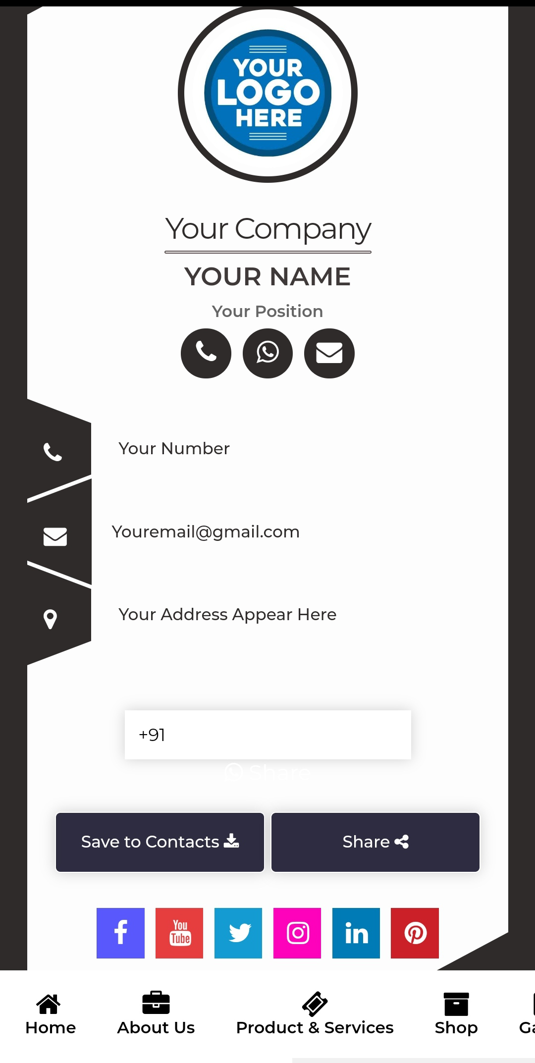 Digital Visiting Card template