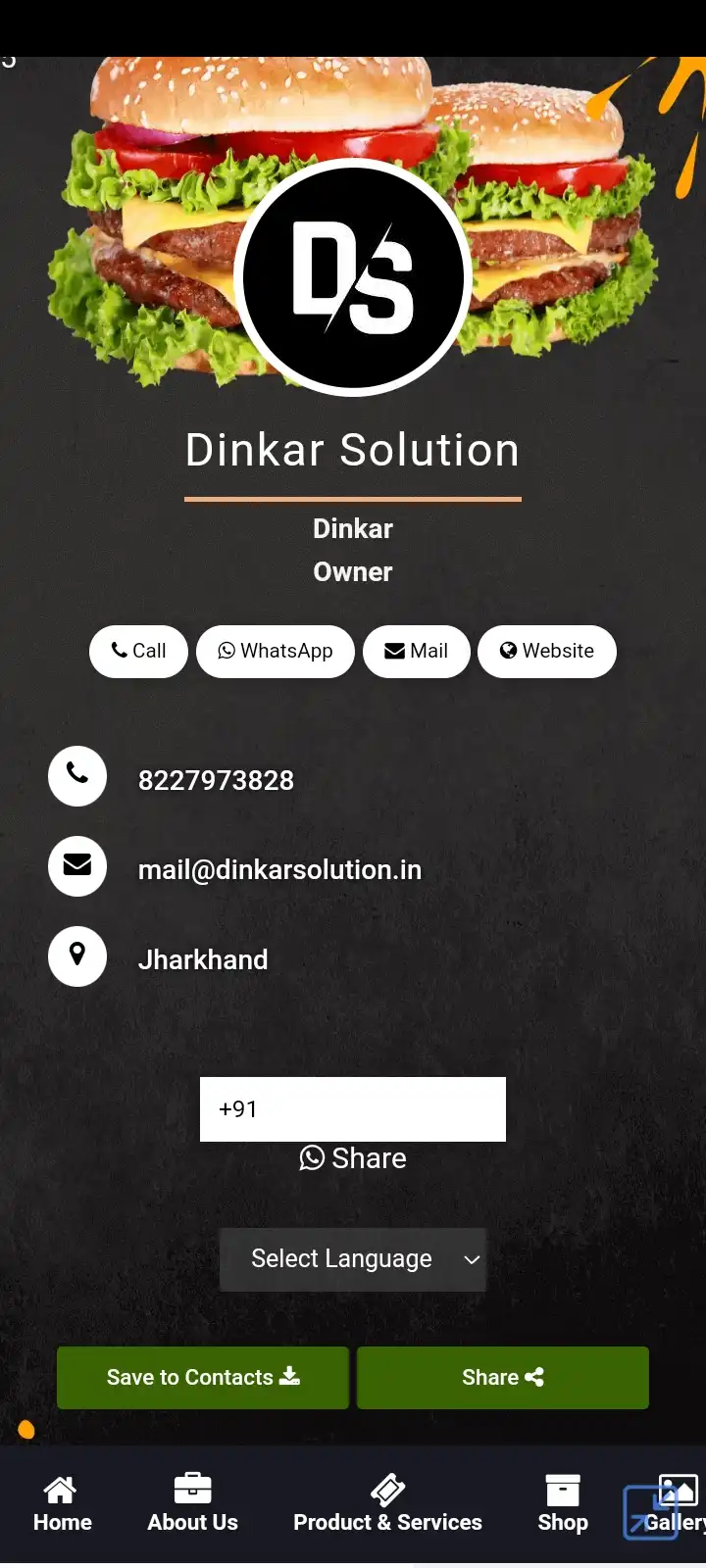 Digital Visiting Card template