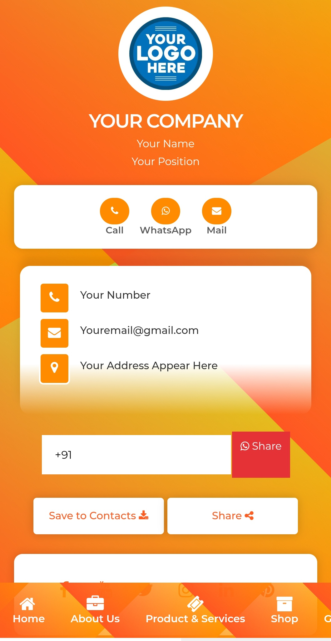Digital Visiting Card template