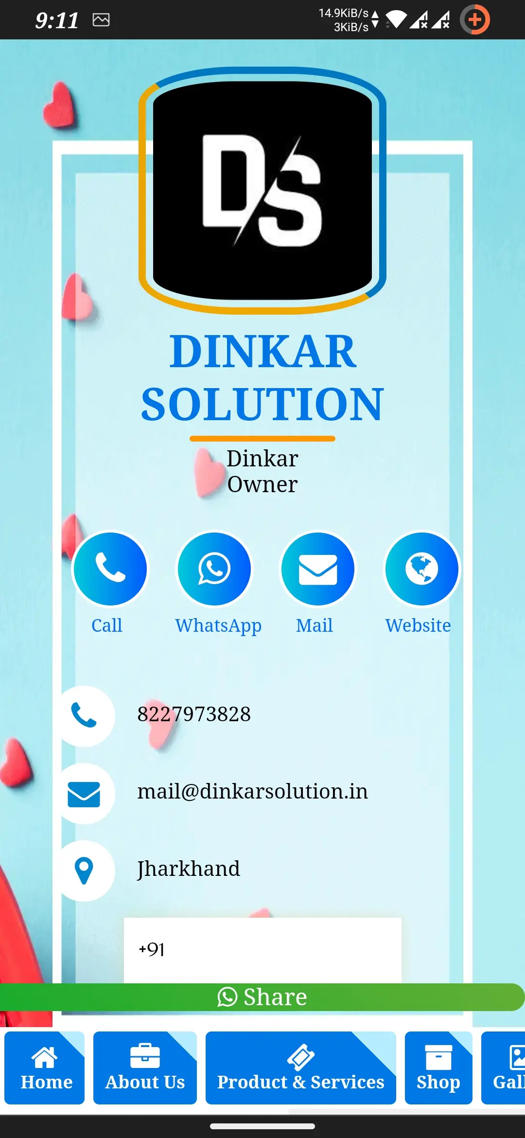 Digital Visiting Card template