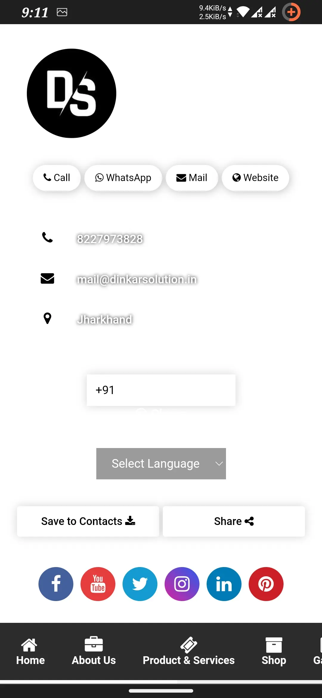 Digital Visiting Card template