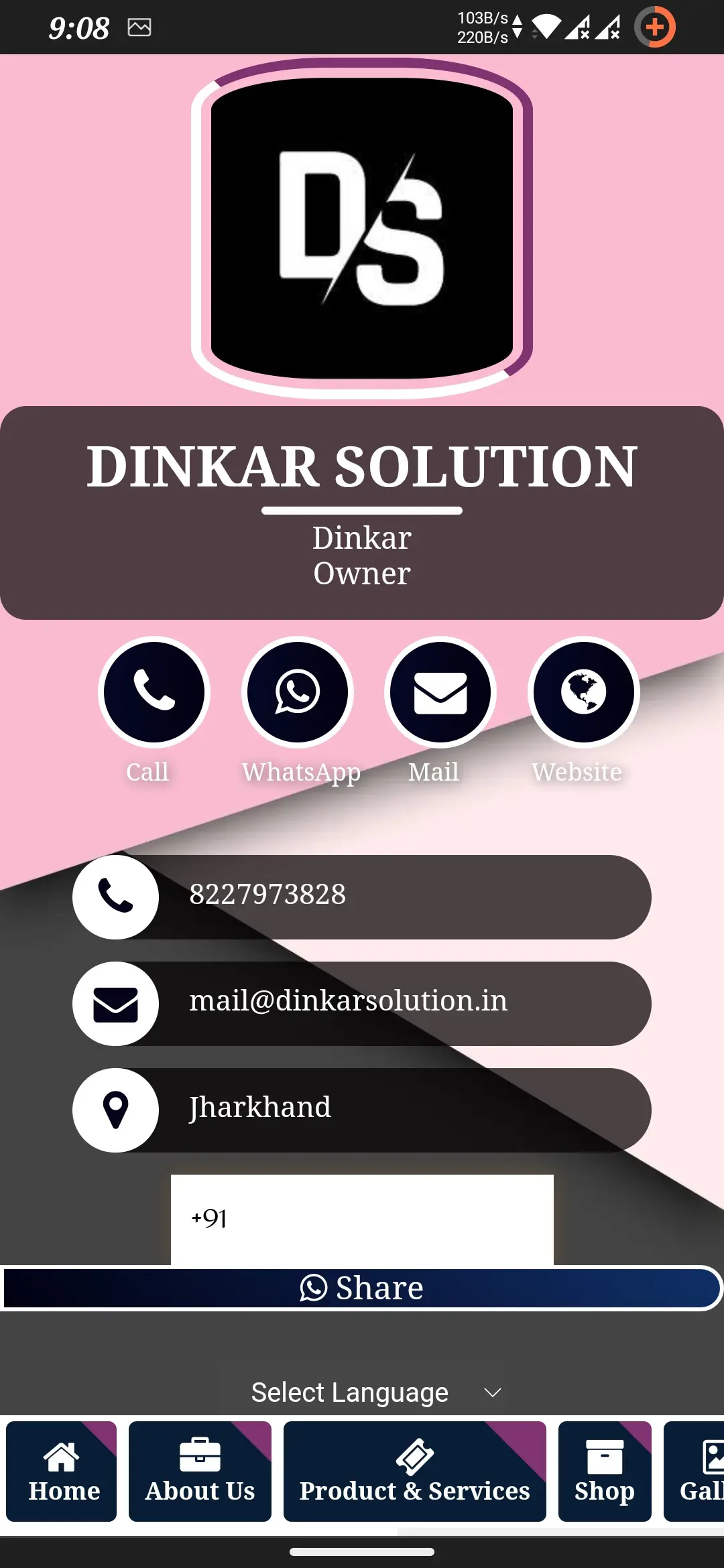 Digital Visiting Card template