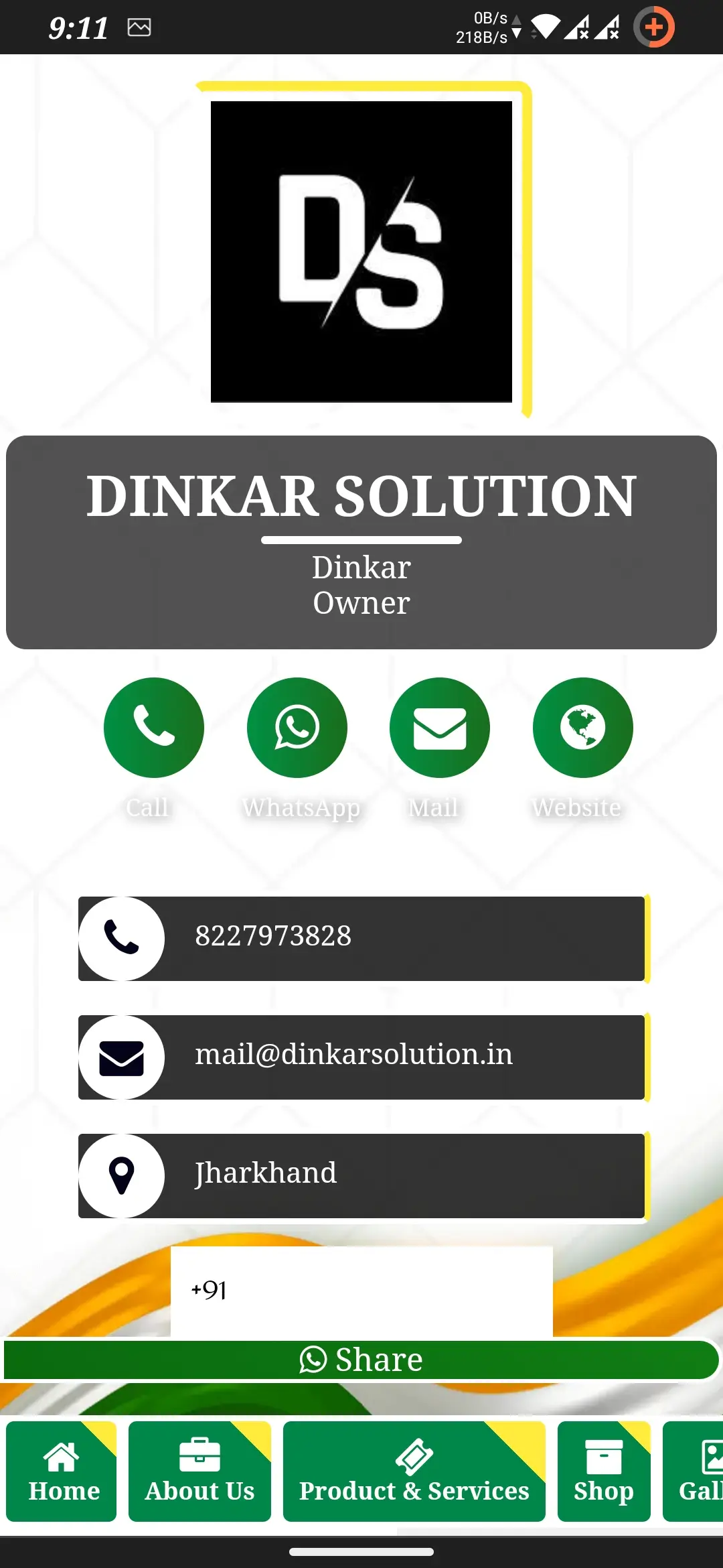 Digital Visiting Card template