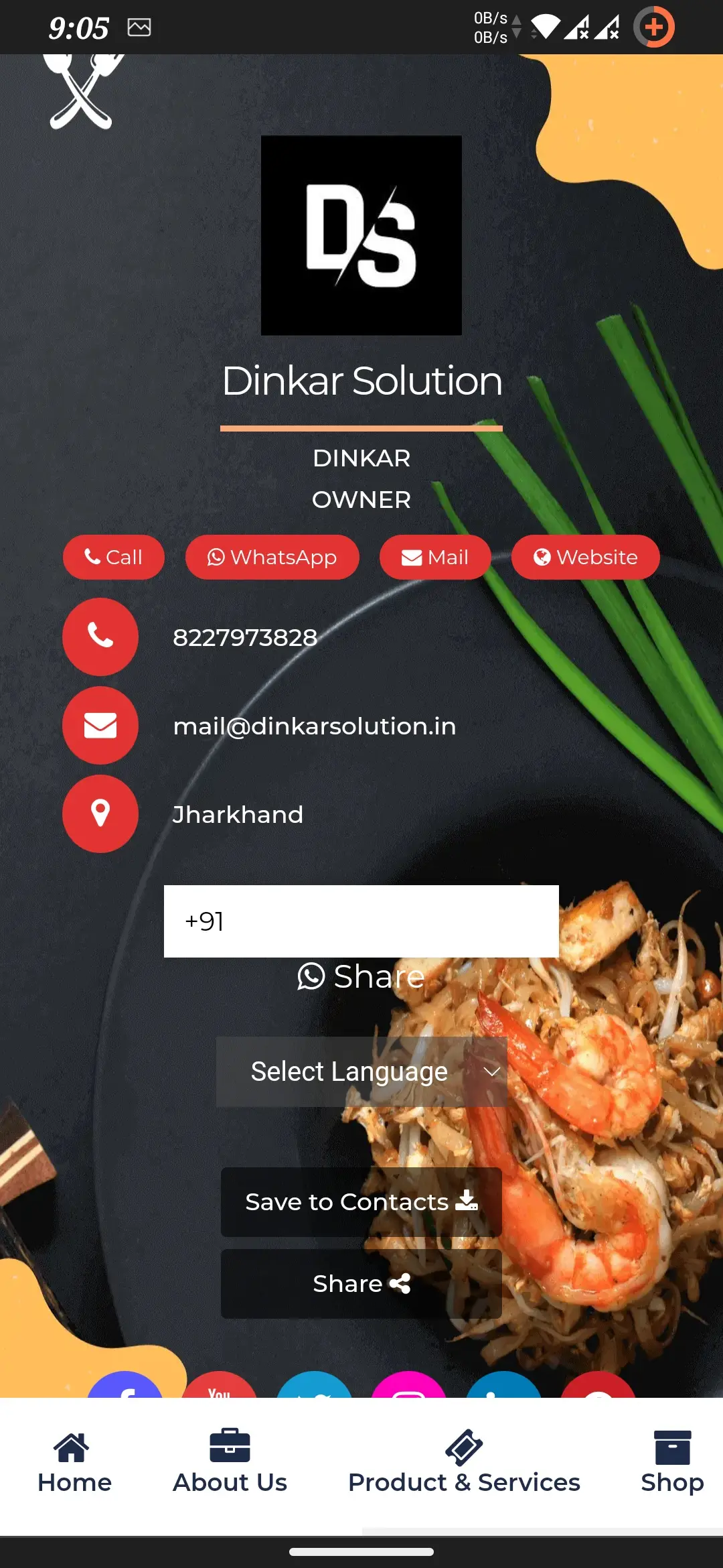 Digital Visiting Card template
