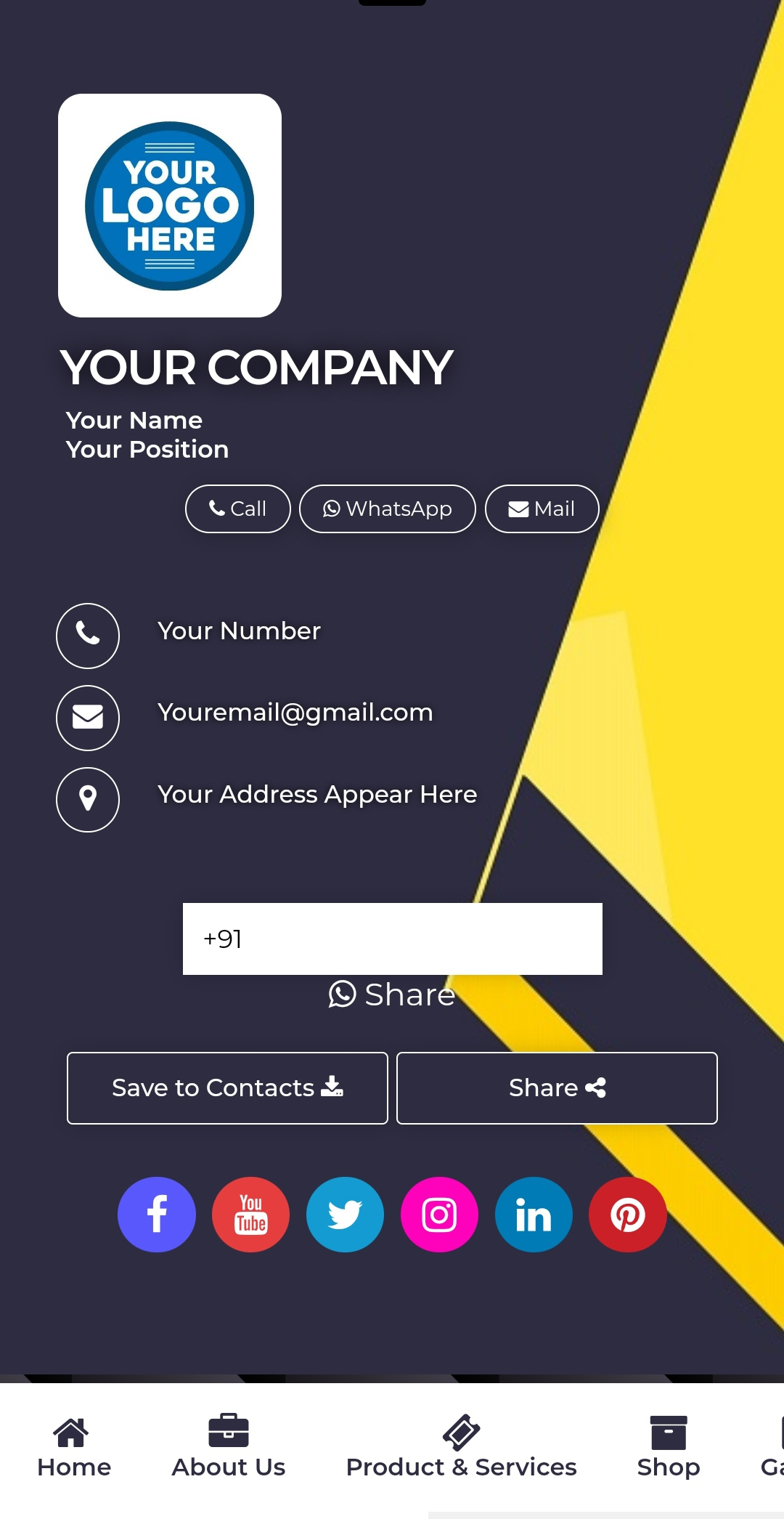 Digital Visiting Card template