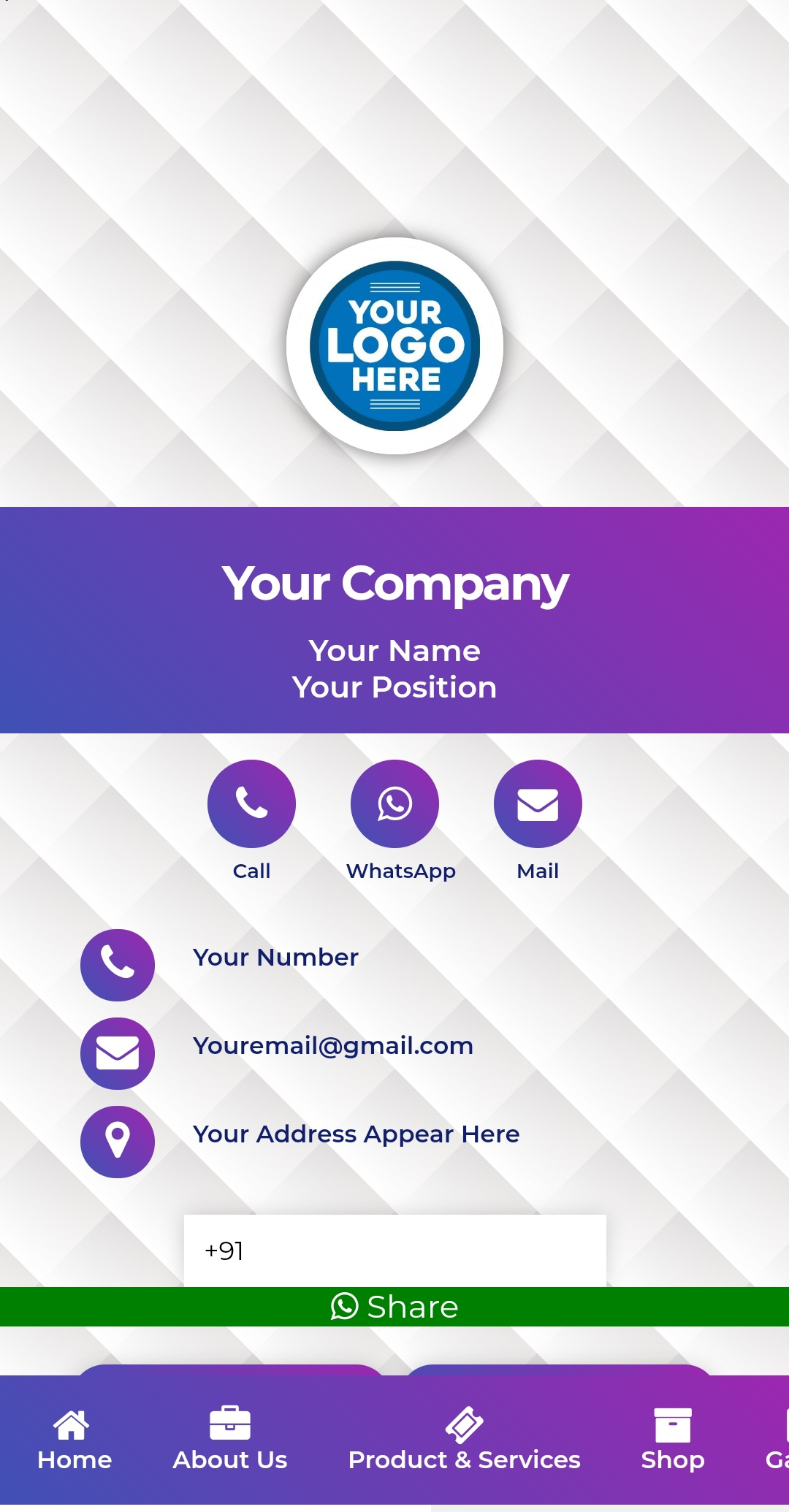 Digital Visiting Card template