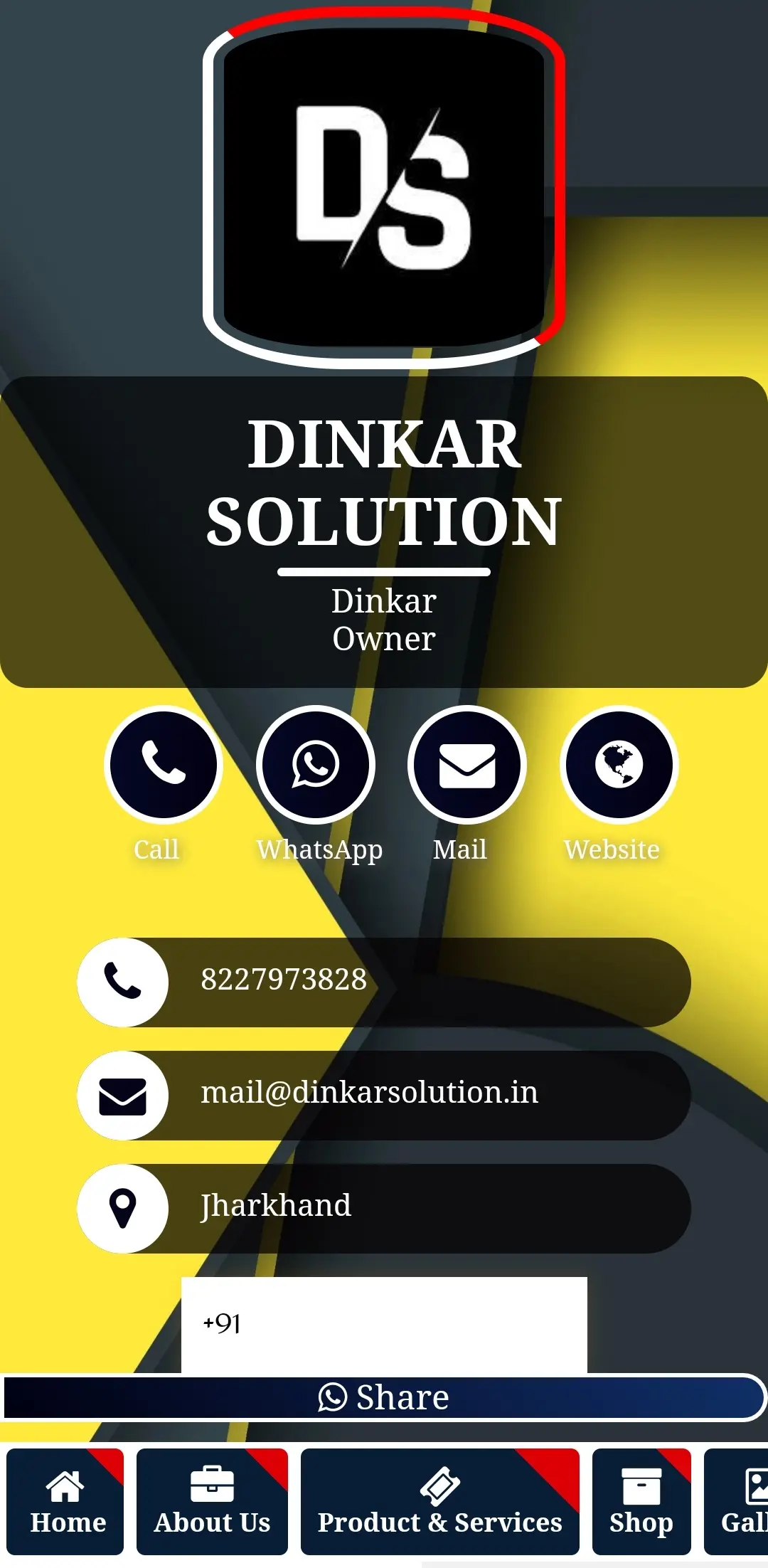 Digital Visiting Card template
