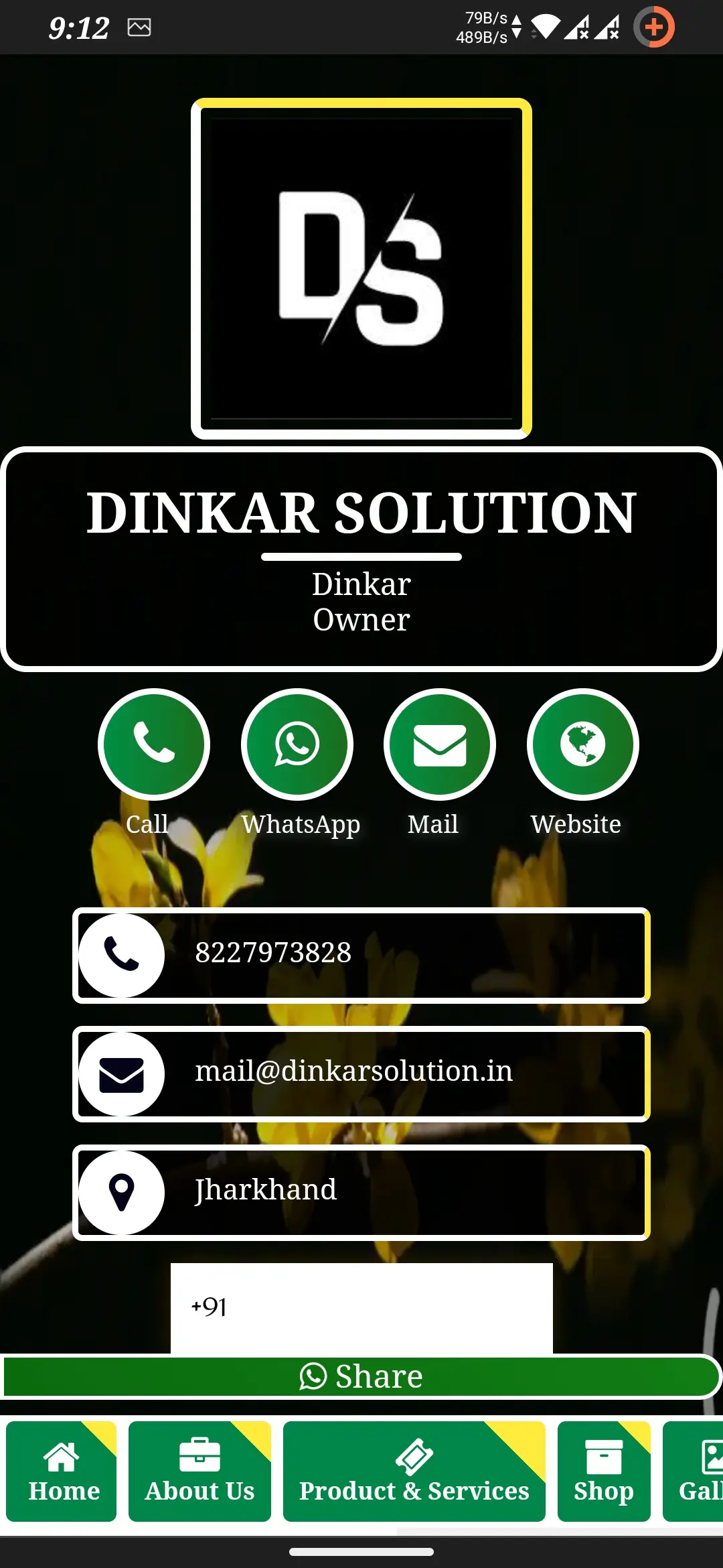 Digital Visiting Card template