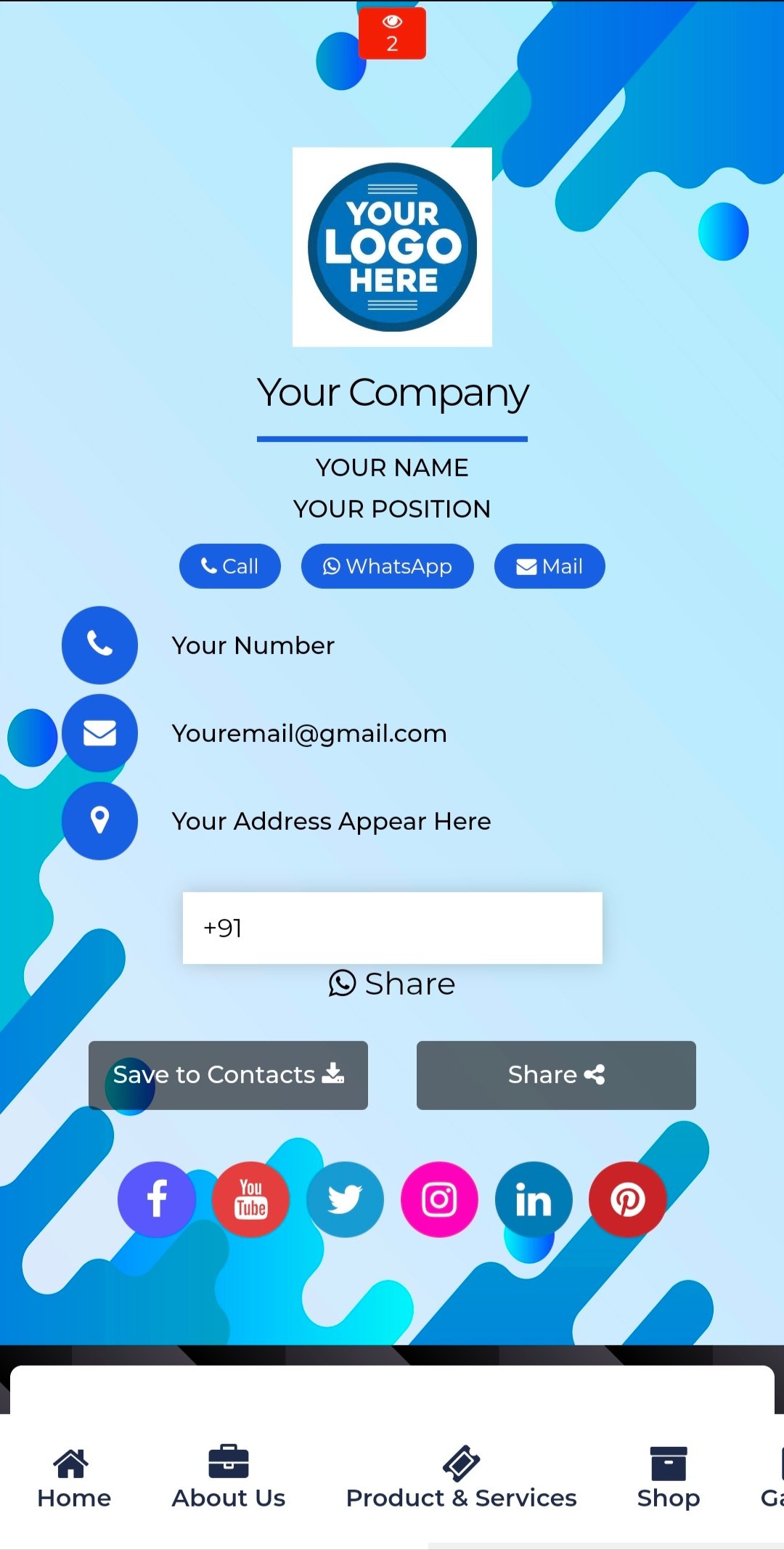 Digital Visiting Card template