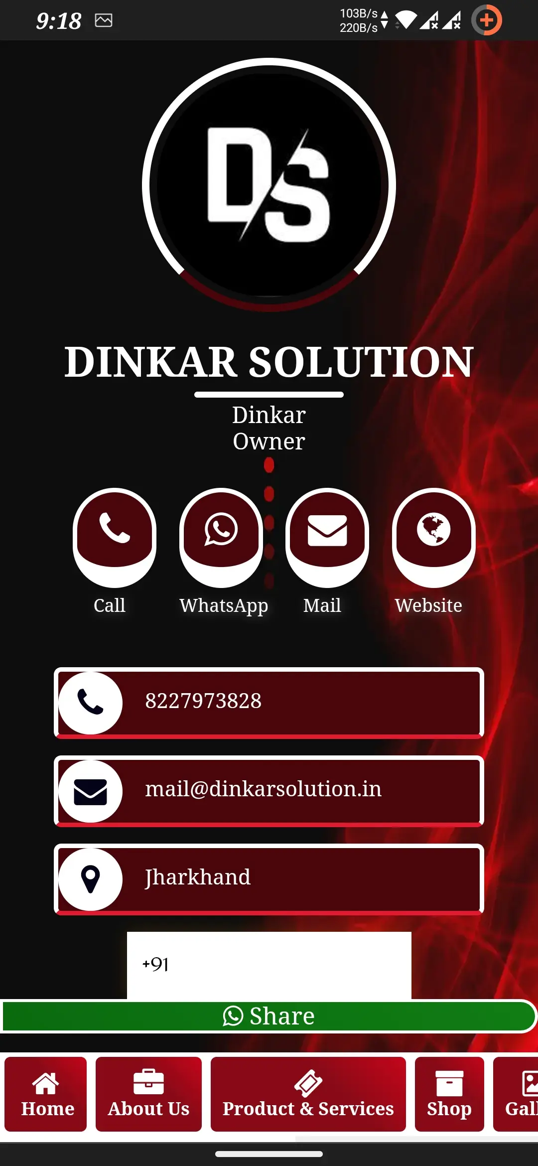Digital Visiting Card template