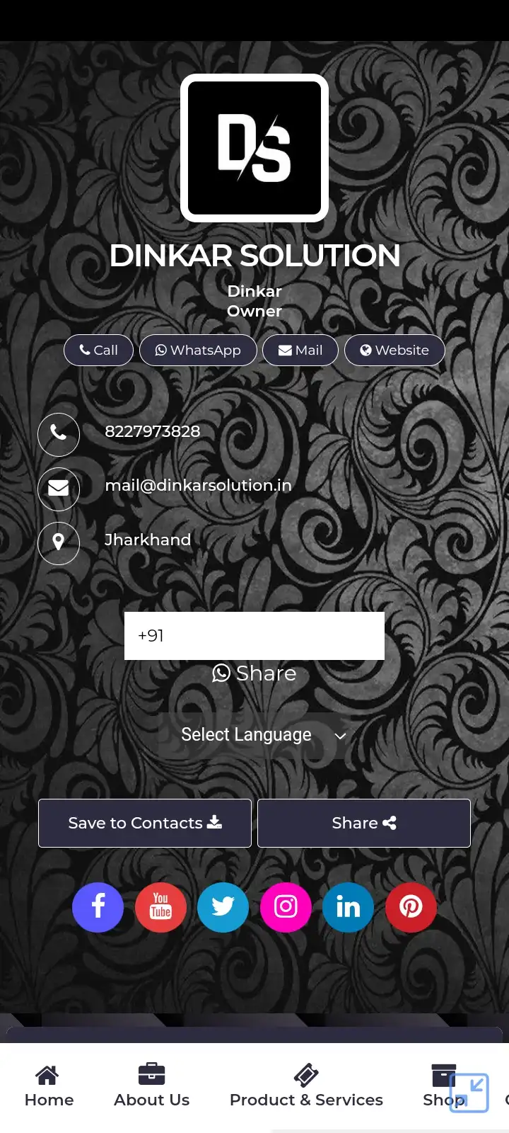 Digital Visiting Card template