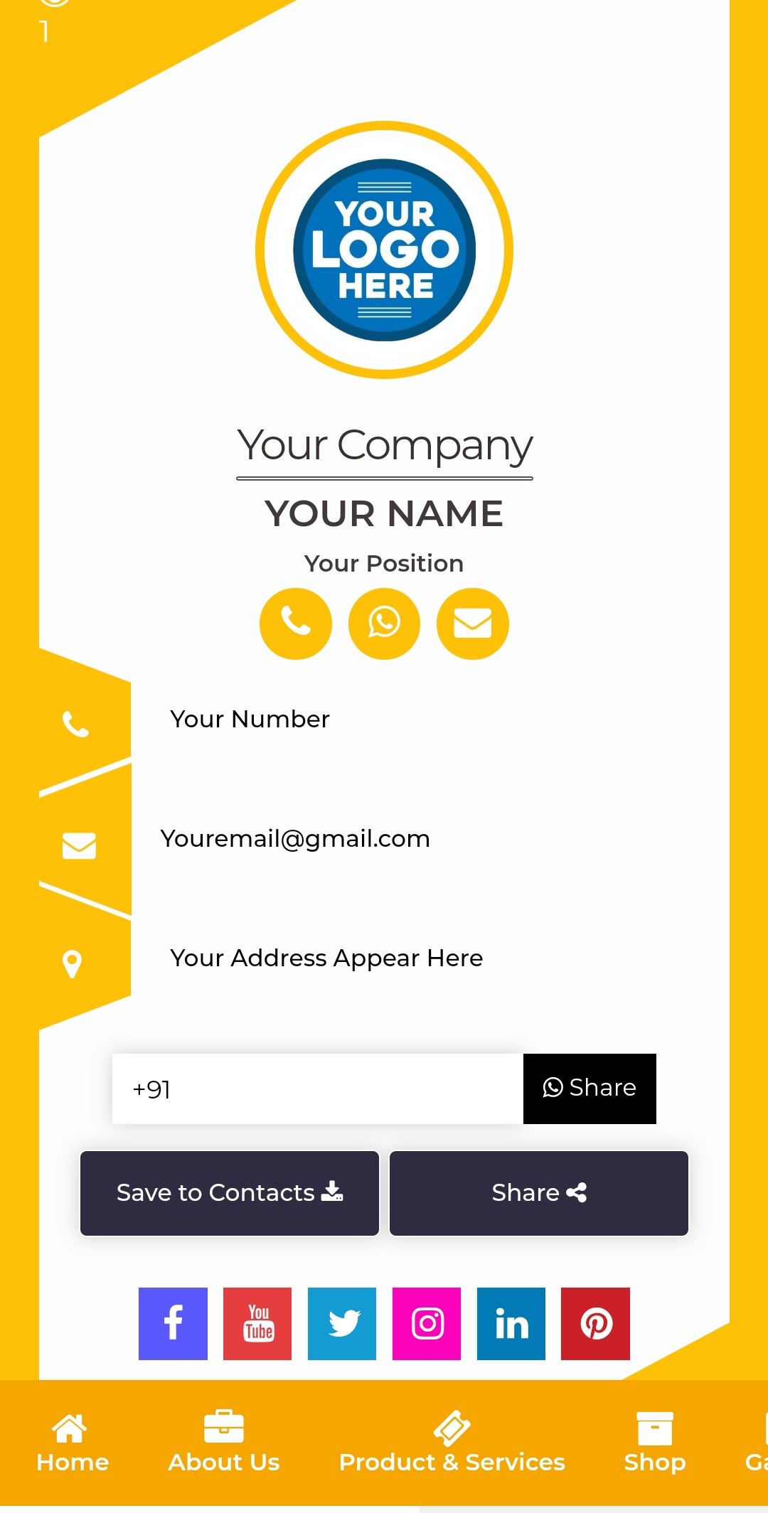 Digital Visiting Card template